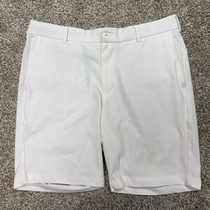 Peter Millar Crown Crafted Golf Shorts Mens 33 8.5" White Performance Stretch